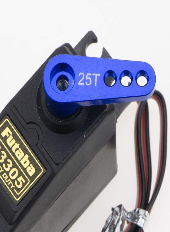 COJOYS Aluminum 28.5mm 25T Teeth Tooth Steering Half Servo Arm Horn 2-Pack for 1/10 Rc Hobby Model Car/Boat Futaba Traxxas Slash, Cojoys (Dark Blue) - Image 3